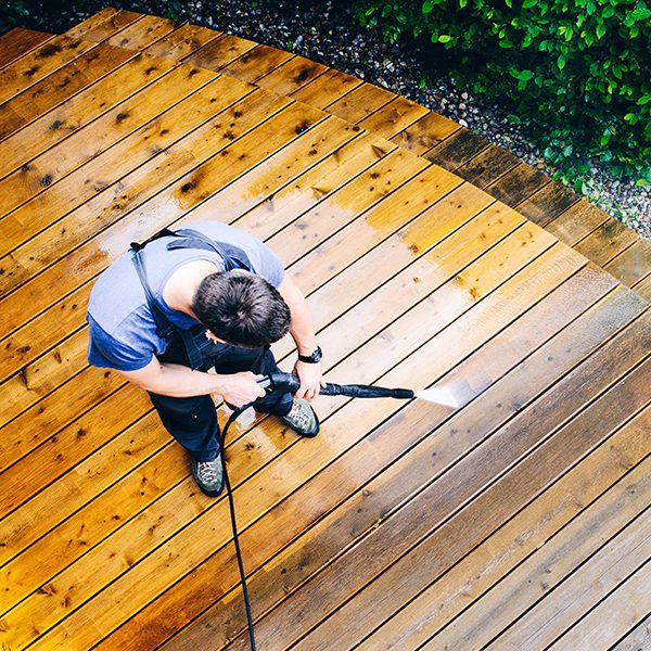Power Washing Residential Deck